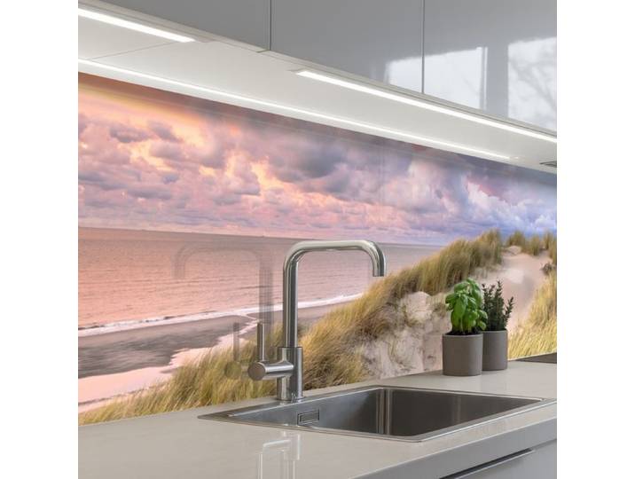 KitchenYeah crédence de cuisine Panneau Décoratif Dune Pays-Bas Plage Coucher de Soleil
