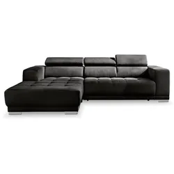 SOMETA Ecksofa Cocoon Stoff Schwarz