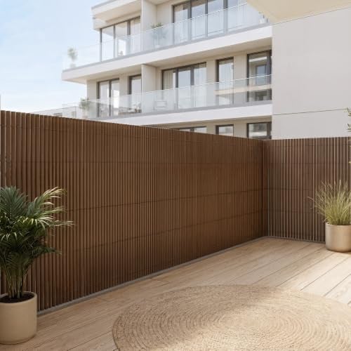 neu.haus Flexibel tuinscherm Hidden balkonscherm PVC Bruin 90 x 300 cm