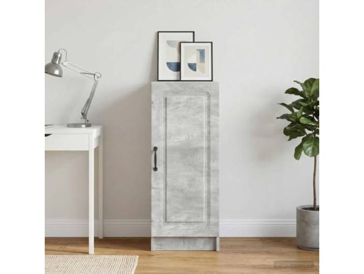 RJPLMFV Anrichte, grau, Beton, 33 x 34,5 x 87 cm, Holz, Technik Verstellbare Regale, ausziehbare Schubladen, vielseitige Aufbewahrung für Wohnzimmer oder Küche