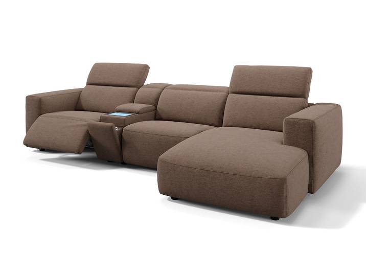 Ecksofa ROMA Stoff Eckcouch Eckcouchgarnitur Funktionssofa Touchscreen 4D Relaxfunktion elektrisch