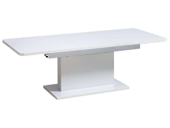 Feldmann-Wohnen Couchtisch Optima, 126-168x70cm weiß Hochglanz ausziehbar höhenverstellbar