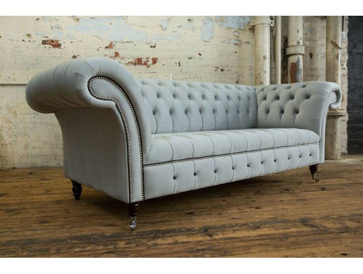 JVmoebel Chesterfield-Sofa Weißes Leder-Sofa im Chesterfield-Stil für elegantes Wohnen, Packung, Made in Europa