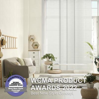 "GoDear Design Light Filtering Natural Woven Adjustable Sliding Panel Track, Vertical Blinds, Minimalist, 45.8""- 86"" W x 96"" L"