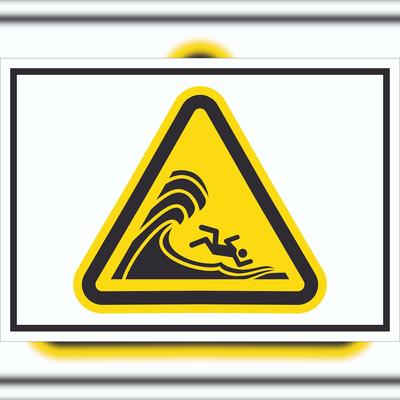 HB-Druck Schild Warnung hohe Brandung Symbol A5 (148x210mm)