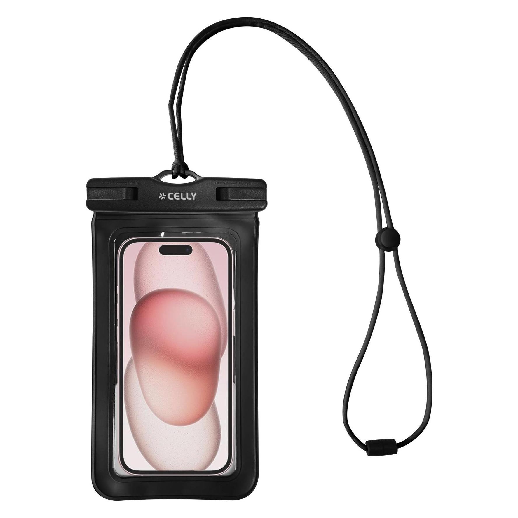 Celly Splashbag Wasserdichte Tasche IP68 max 6.9" Schwarz (Universal) (SPLASHBAG25BK)