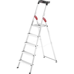 Hailo Stehleiter StandardLine L60, 8160-507, mit Plattform, aus Aluminium, bis 150kg, EasyClix, mit 5 Stufen