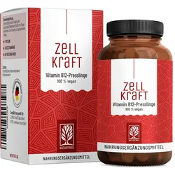 Vitamin B12 Komplex für Veganer und Vegetarier - ZELLKRAFT - 270 hochdosierte vegane Presslinge - NATURTREU® 270 St