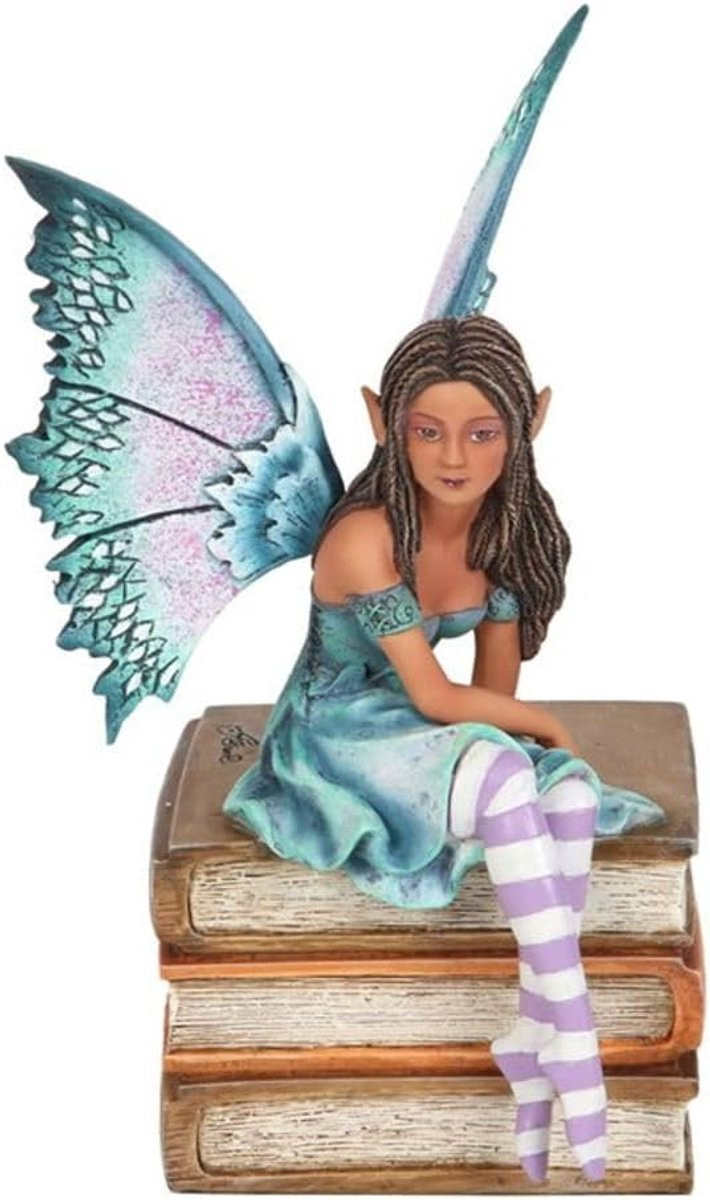Feeën Beeldje Fantasy Figuur Decoratie Paars Teal Hoogte: 19 cm