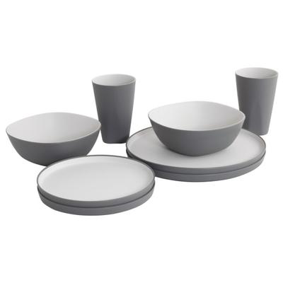 Outwell - Gala Geschirrr-Set 2 Personen - Geschirr-Set grau