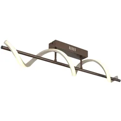 LED Deckenlampe Deckenleuchte Wohnzimmerlampe Braun Metall kaffeefarben L 80 cm