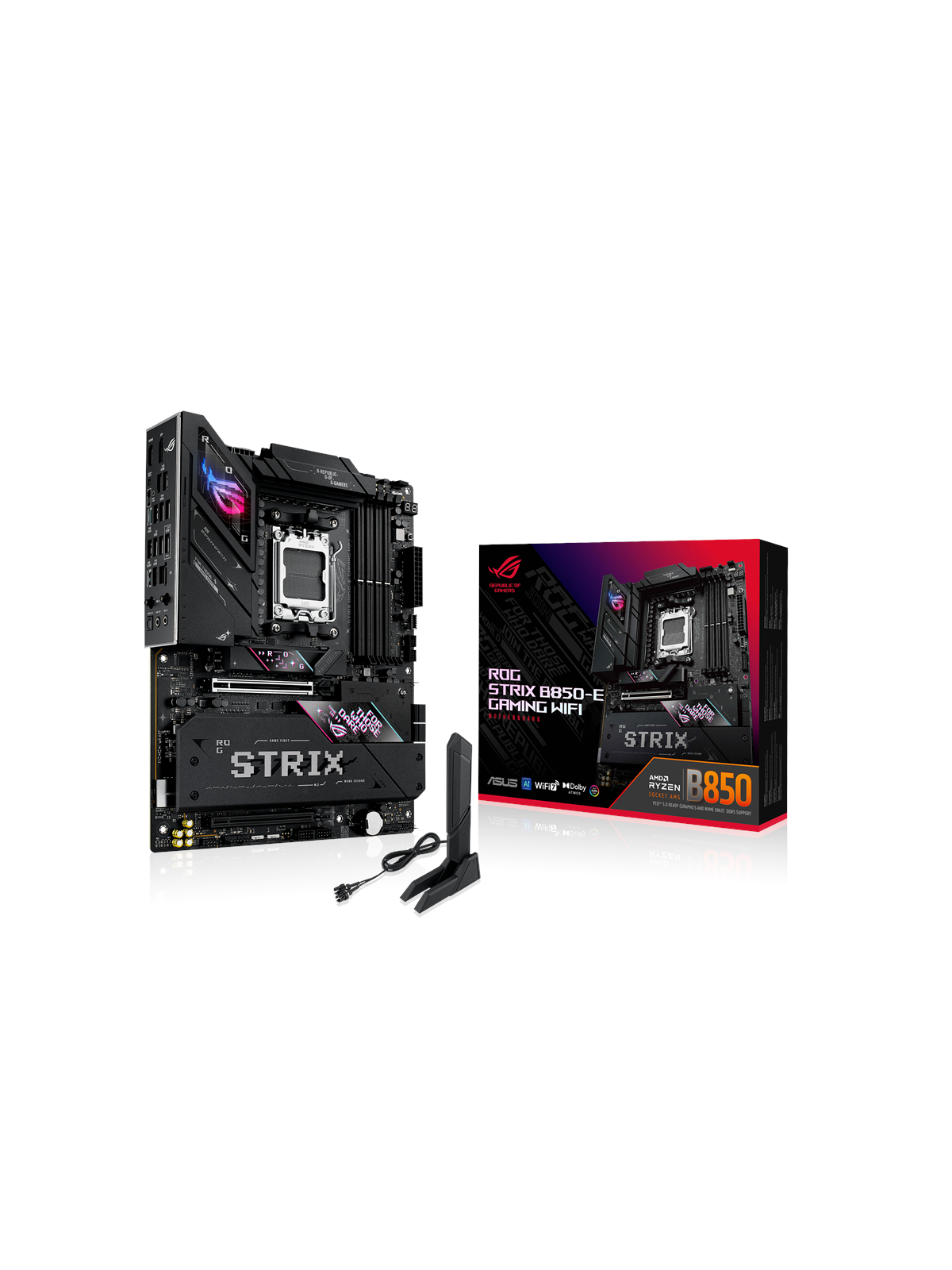 ASUS ROG STRIX B850-E GAMING WIFI Mainboard - AMD B850 - AMD AM5 - DDR5 RAM - ATX