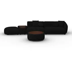 Wohnlandschaft Kira Chenille Schwarz