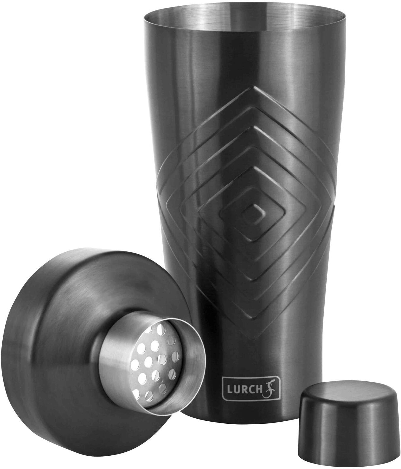 LURCH Cocktail Shaker "3-teilig, 600 l", silber (silberfarben), H:22cm Ø:8,5cm, Shaker, Cocktail Shaker silberfarben Einheitsgröße