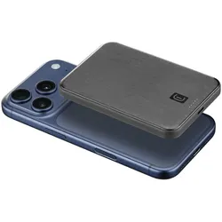 Cellularline MAG Airy Power Bank 5000mAh Qi2 (20 W), Powerbank, Schwarz