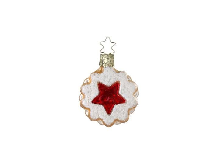 Weihnachtsbaumkugel INGE-GLAS Keks , rot (bunt), Weihnachtsbaumkugeln, Weihnachtsbaumkugel