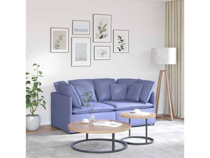 HEFZGDB Modulares Sofa mit Kissen Stoff Jeansblau – Elegantes Design mit atmungsaktiver Polsterung und robustem Metallrahmen für außergewöhnlichen Komfort und Stabilität, Flexible