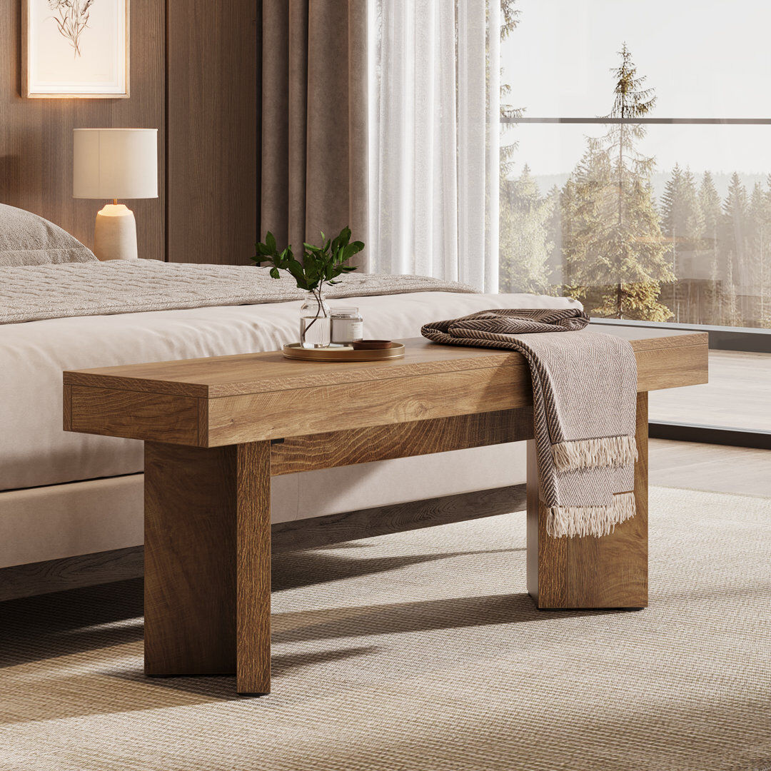 Blue Elephant Engineered Wood Bench Rustic Brown 45cm H X 120cm W X 30cm D