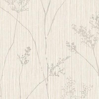 Cow Parsley Berwyn 32.7 Ft. x 20.5 In. Vinyl Grey Reeds Wallpaper Covering