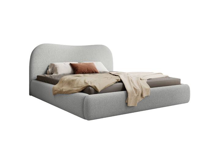 Gepolstertes Simsalo Bett 140x200 cm mit Stauraum, grauer