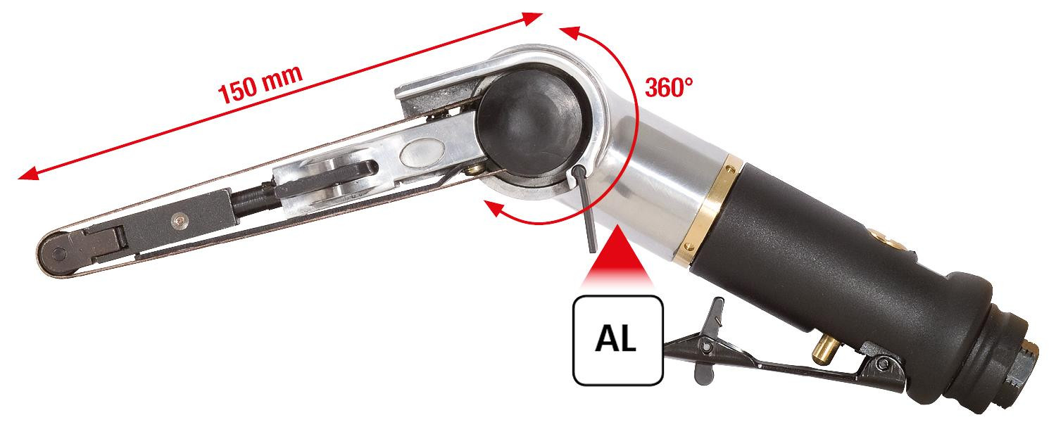KS Tools 515.3549 Bandschuurmachine, Zwart, Zilver, Aluminium, 1188 m/min, 142 l/min, 6,3 bar