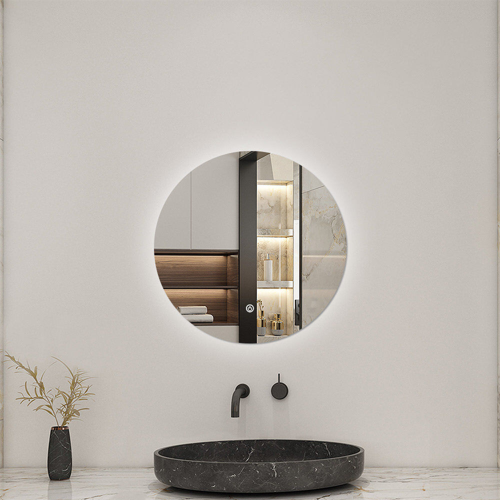 AICA Bathroom LED Mirror with Lights Touch Sensor Switch 500x500mm
