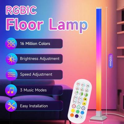 Uplift Picks LumiGlow 150CM RGBIC Remote Control Floor Lamp For Modern Interior Ambience white (rgb) 1 Pc remote Control