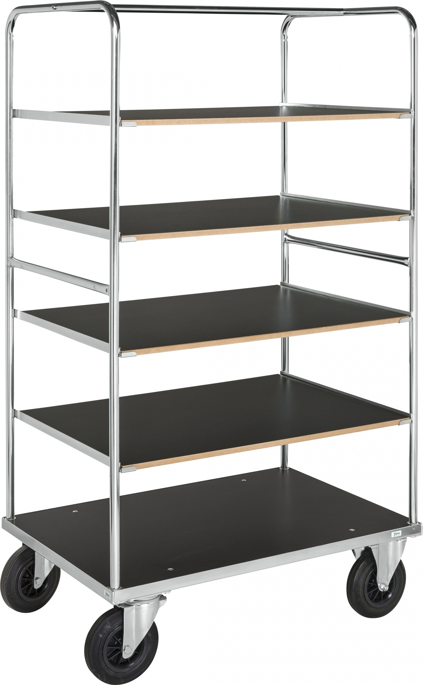 Kongamek Multi-Etagenwagen, verzinkt 1000x700x1800mm mit 5 Etagen, Gummibereifung ohne Bremse
