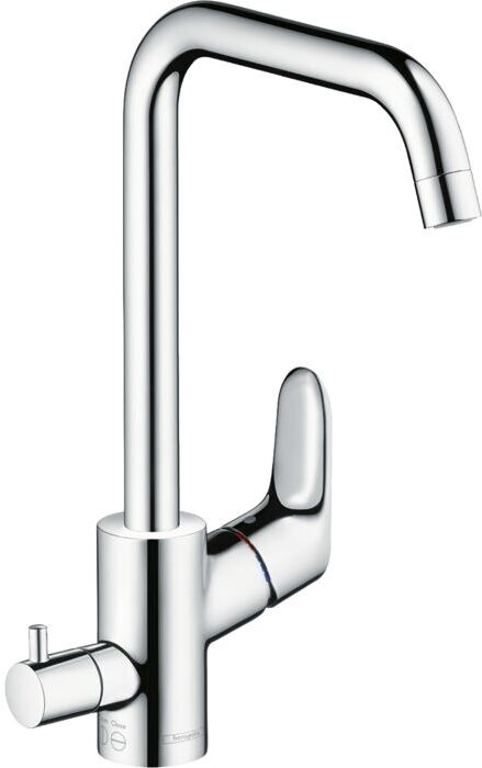 Hansgrohe Küchen Armatur Focus M41 260 1jet 31823000 chrom, schwenkbarer Auslauf, Geräteabsperrventil