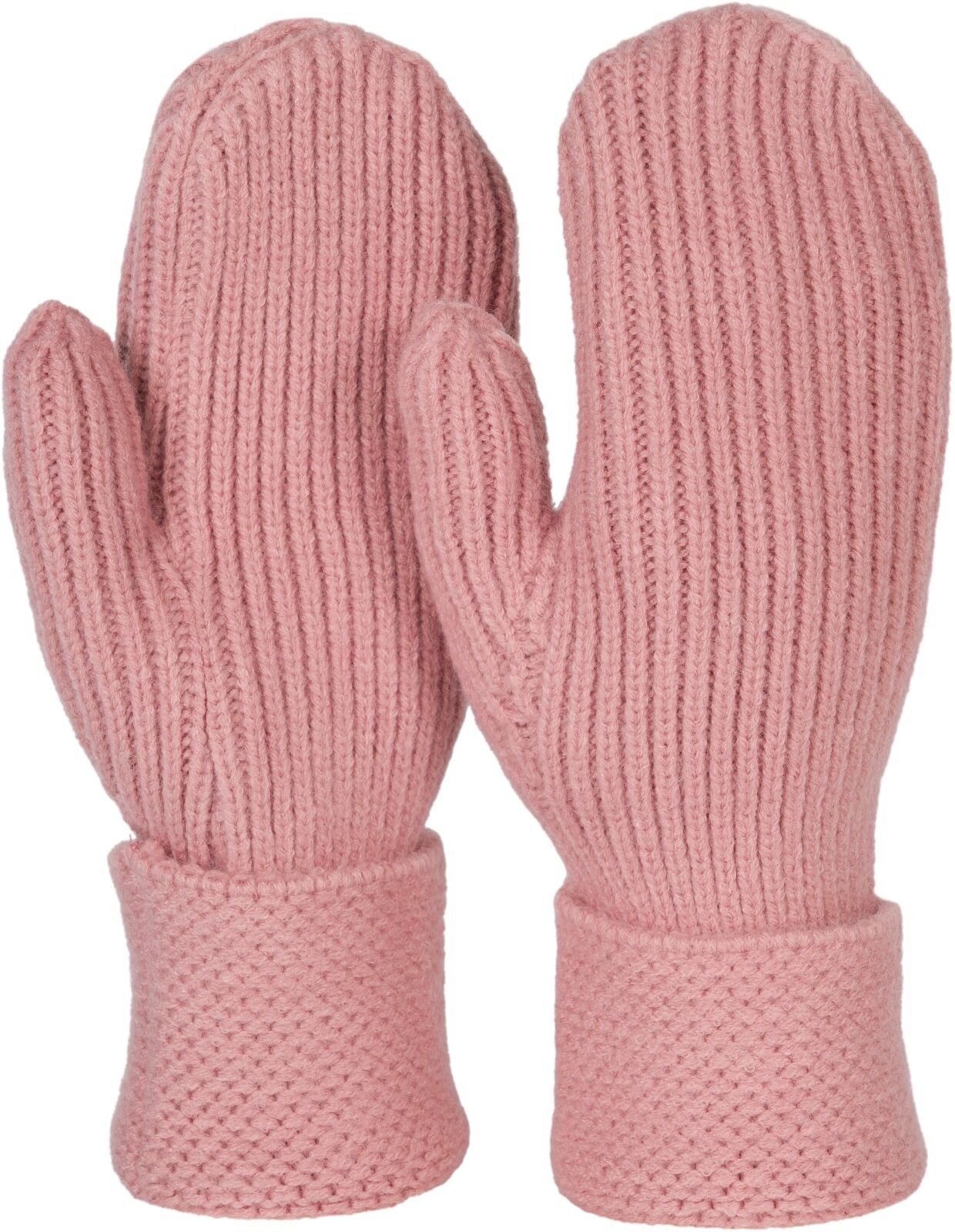 Fäustlinge STYLEBREAKER "Strick Fäustlinge mit gemustertem Bund", Damen, rosa (altrose), Obermaterial: 100% Polyacryl PAN., Modisch, Handschuhe Fäustlinge