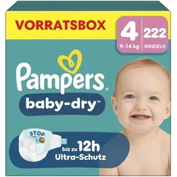 Pampers Baby Dry Gr.4 Maxi 9-14kg Windeln Vorratsbox 222 Stück (222 Stk.)