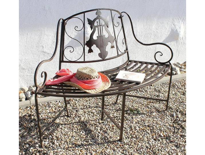 DanDiBo Gartenbank Metall Halbrund 130838 Gartenbank Sitzbank Baumbank 2 Sitzer 116 cm Rundbank