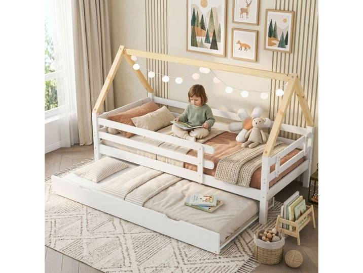 Dimensions 90x190 cm lit design solide et sécurisé lit simple en bois couleur blanc