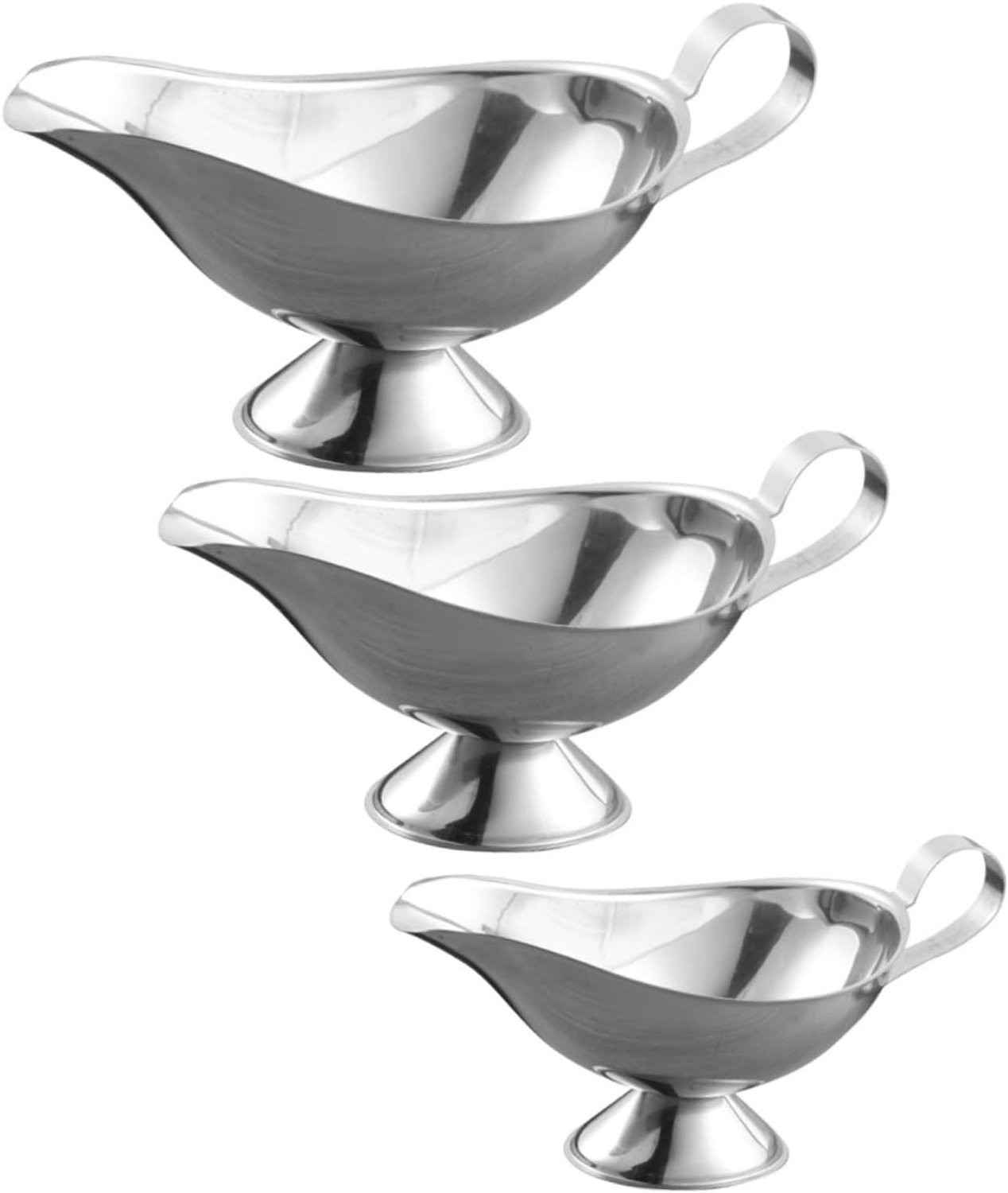 Set van 3 roestvrijstalen juskommen van 3 oz, 8 oz en 10 oz voor sauzen en dressings