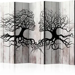 Paravent A kiss of a trees II Schwarz/Greige