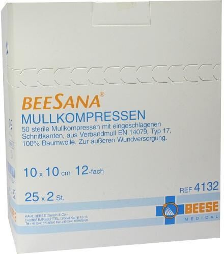 Mullkompressen 10x10 cm steril 12-fach 4132 25X2stk