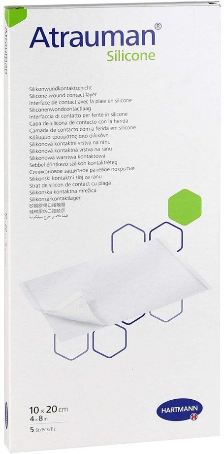 Atrauman Silicone steril 10x20 cm Kompressen 5stk