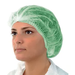 emissimo Klipphaube, LARGE,  grün, doppeltes Gummiband  1000 Stück