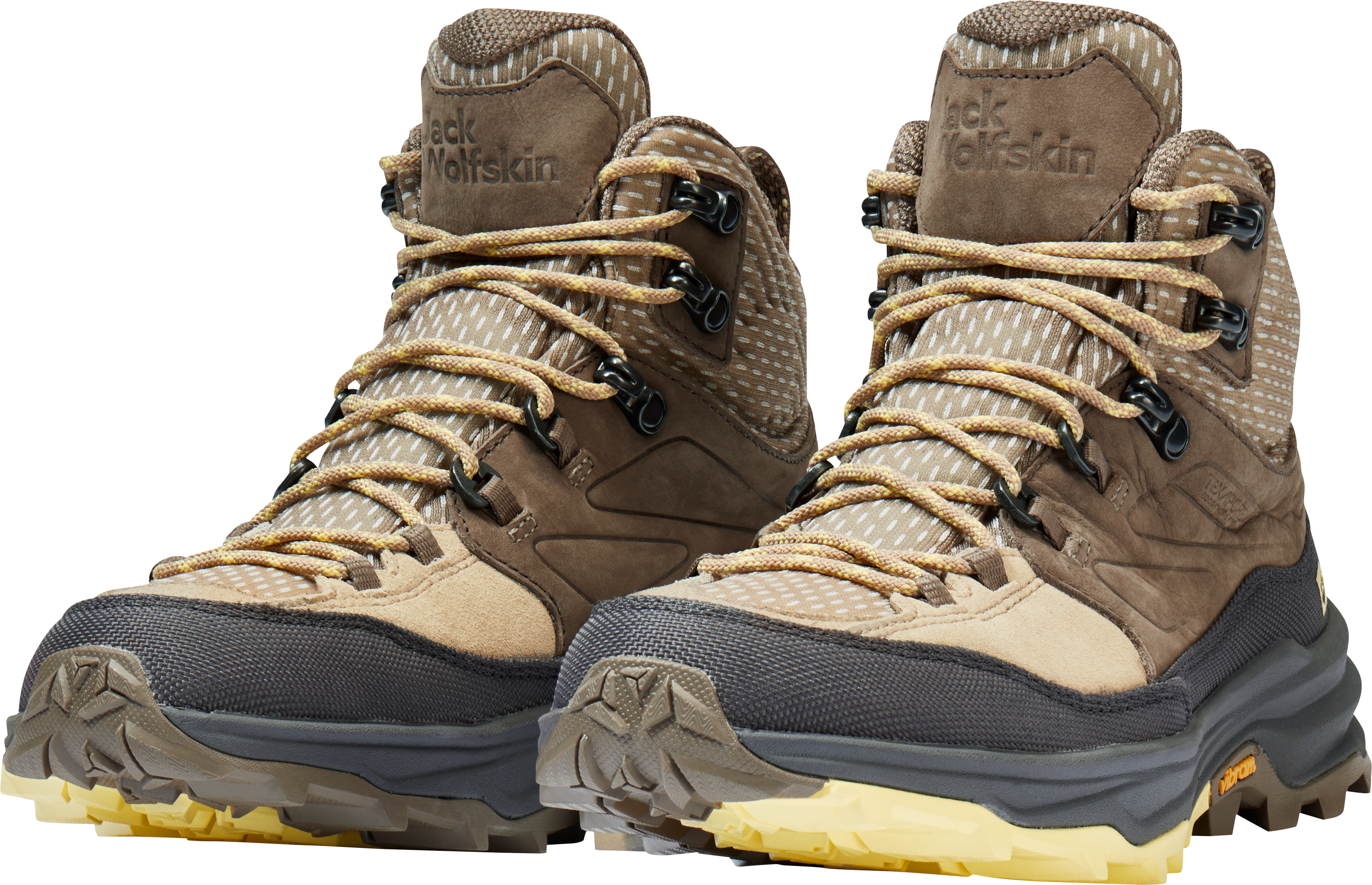 Wanderschuh JACK WOLFSKIN "CYROX TEXAPORE MID W", Damen, Gr. 38, beige (sand storm), Leder, Textil, Schuhe Wanderschuh, Wasserdicht, Trekkingschuh sand storm 38