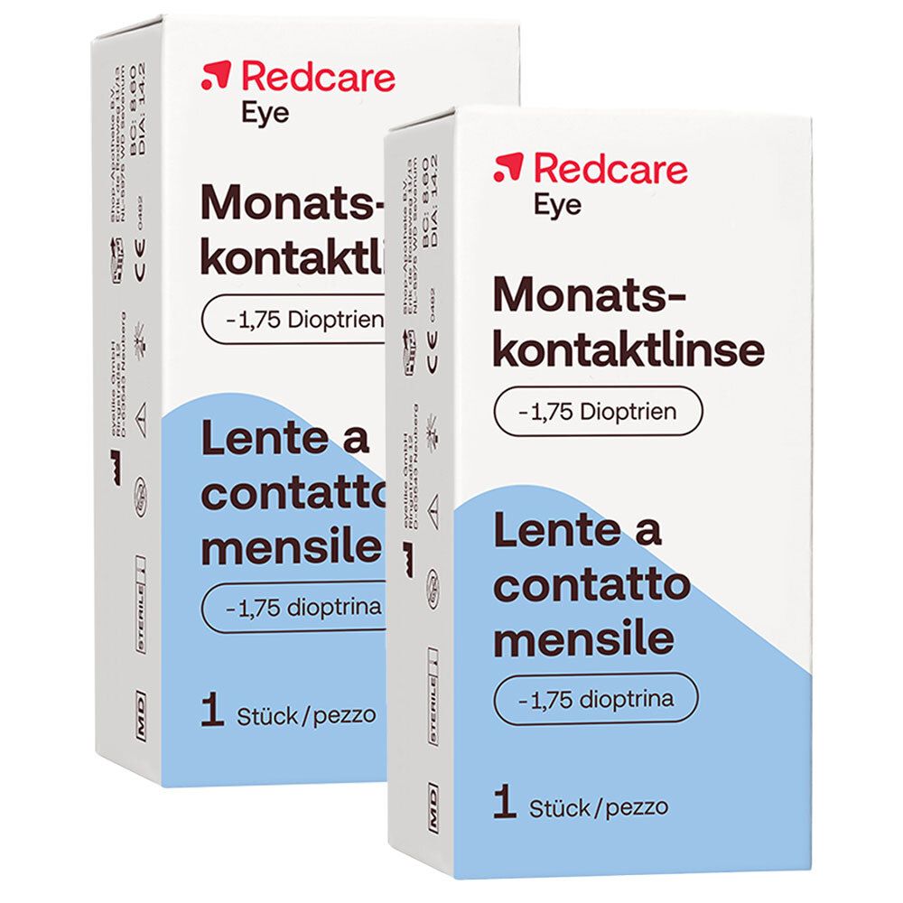 Redcare Monatslinse -1,75dpt 2 Stück Kontaktlinsen