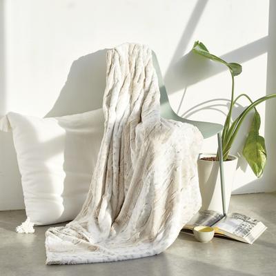 Snow Leopard Faux Fur Plush Throw Blanket
