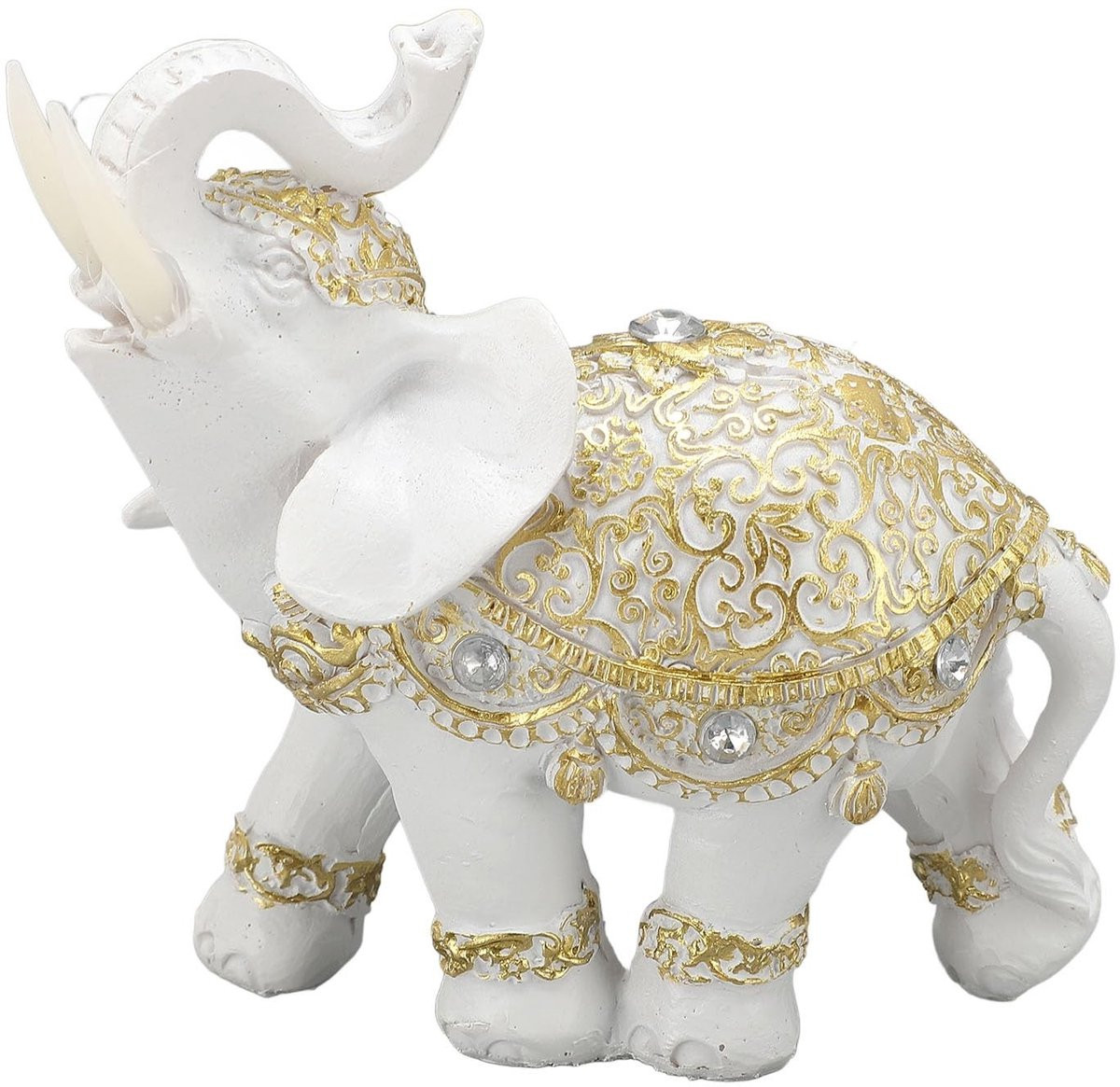 Hztyyier Realistische Witte Resin Olifant Beeld voor Decoratie