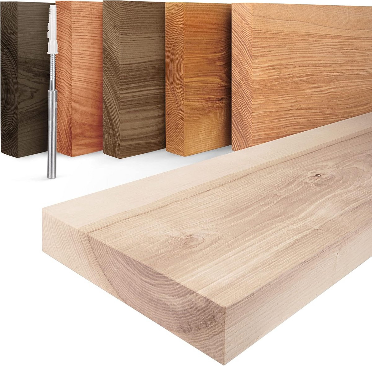 Houten Zwevende Wandplank 60cm - Ruwe Wandplank voor Stijlvolle Decoratie