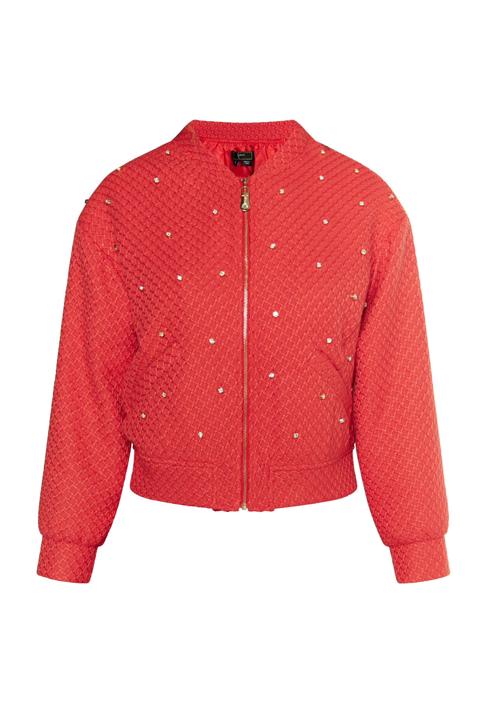 Faina Boucé jasje met strass steentjes Dames rood