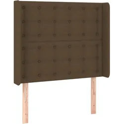 vidaXL Kopfteil mit Ohren Dunkelbraun 93x16x118/128 cm Stoff