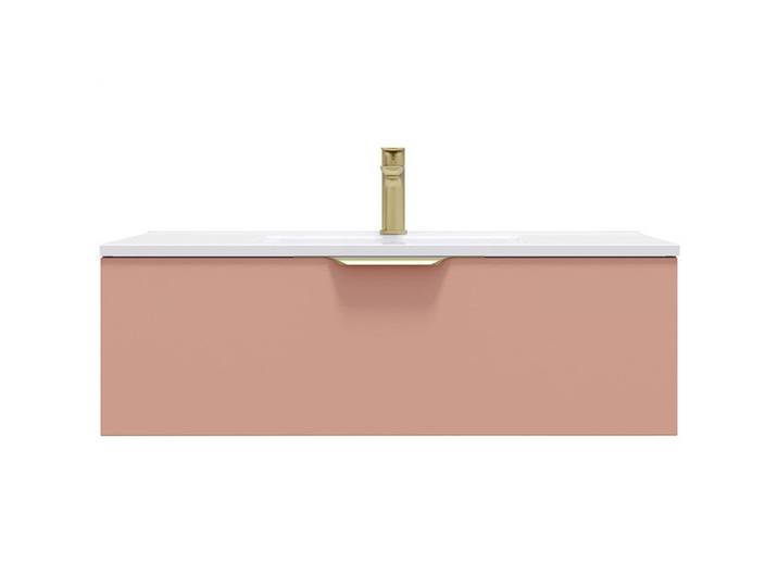 Meuble de salle de bain vasque intégrée 90cm 1 tiroir Abricot - Venice