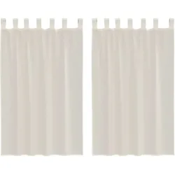 vidaXL Voile Vorhänge mit Lasche 2 Stk. Creme