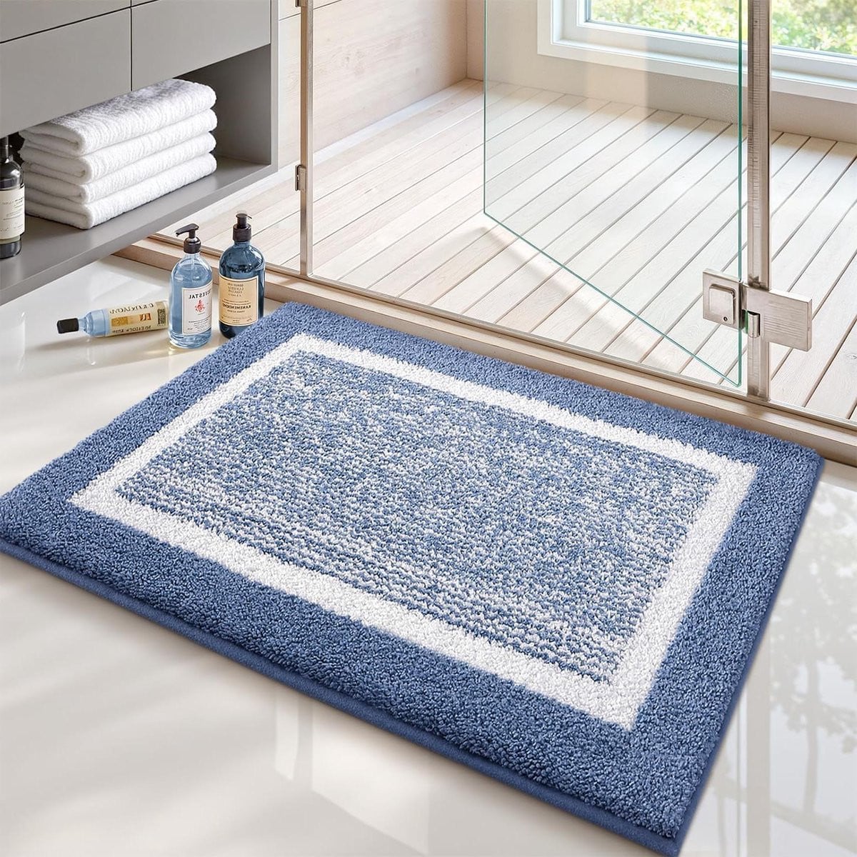 Lichtblauwe badmat van zachte microvezel - 50 x 75 cm