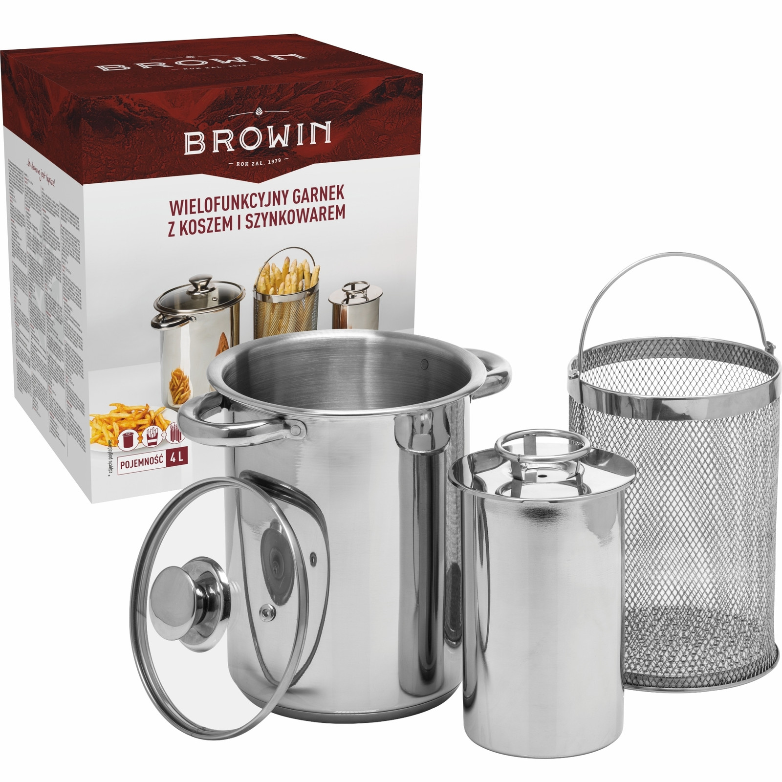 Browin multifunctionele pan met mand en hamkoker