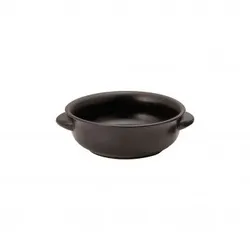 Runde schwarze Pfanne mit 2 Griffen, 13 x 5 cm, ofenfest, 6er-Packung